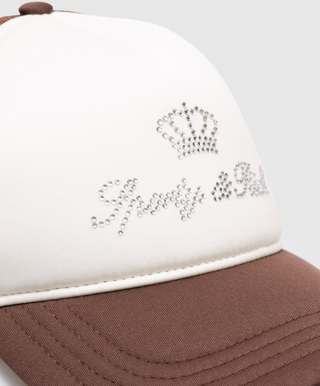 Sporty & Rich Коричневая кепка Juicy Crown Trucker AC100716689WH11 изображение 4