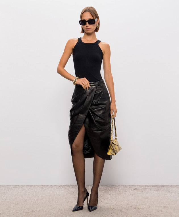 Balmain Чорна шкіряна спідниця SK0000000005 зображення 2