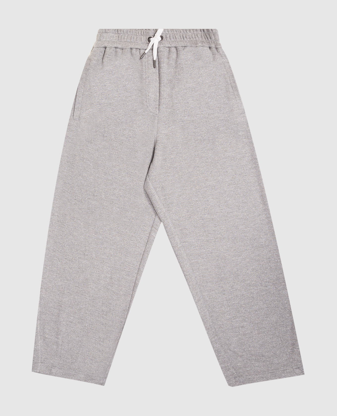 

Детские серые спортивные брюки с люрексом, Серый, Спортивные штаны