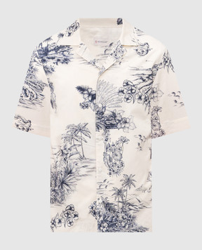 Moncler Сорочка кольору айворі в принт L10912F00047599GH