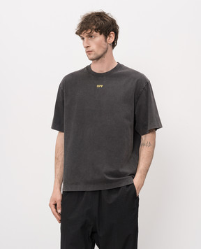 Off-White Серая футболка с принтом Fallen Caravaggio 44MAA120S26J00B