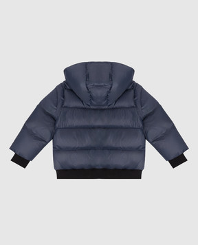 Balmain Дитячий синій пуховик з принтом логотипа BZ2I20N0372610