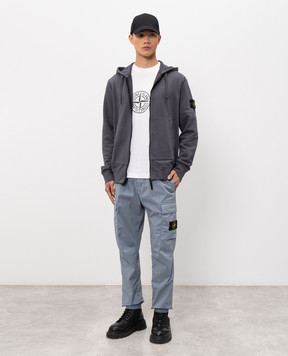 Stone Island Сіра спортивна куртка з патчем логотипа L1S156100061S0051