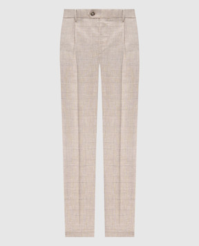 Peserico Бежеві штани з вовни у віндзорську клітинку R5422302721