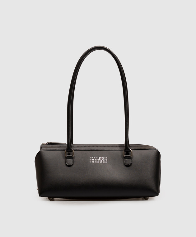 Maison Margiela MM6 Черная кожаная сумка Bauletto SB6ZH0040P9061