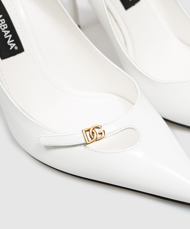 Dolce&Gabbana Белые кожаные лакированные туфли CD2004A1471 изображение 5