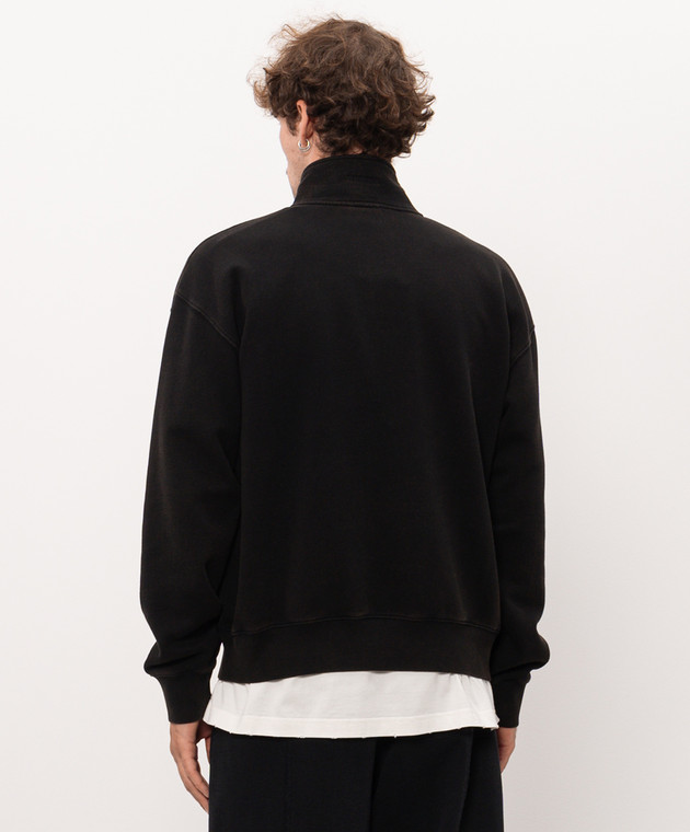 Vetements Чорний утеплений світшот з вишивкою логотипа MH27PZ187B зображення 4