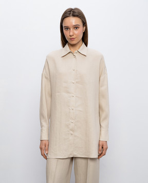 Agnona Бежева сорочка з льону TD1113YU3049
