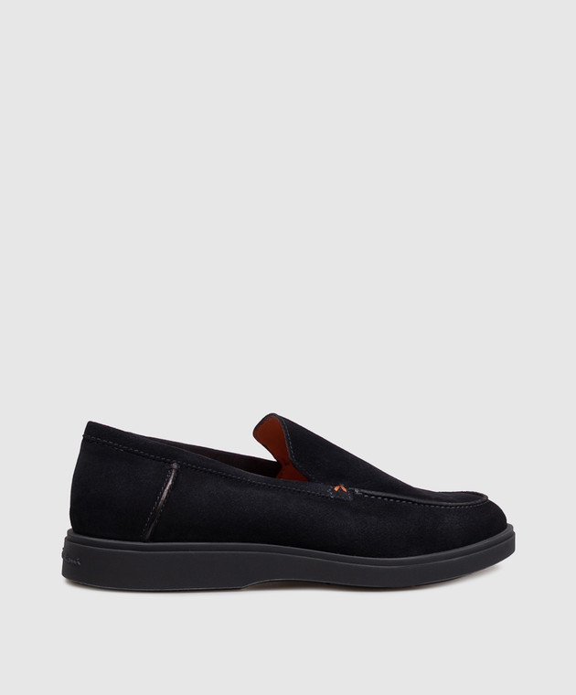 Santoni Синие замшевые лоферы MGDG17824OOTBGEX изображение 3
