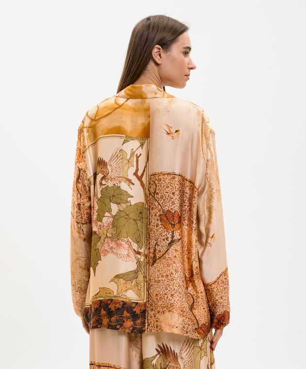 Masnada Бежевий жакет в брендовий принт 8060 зображення 4