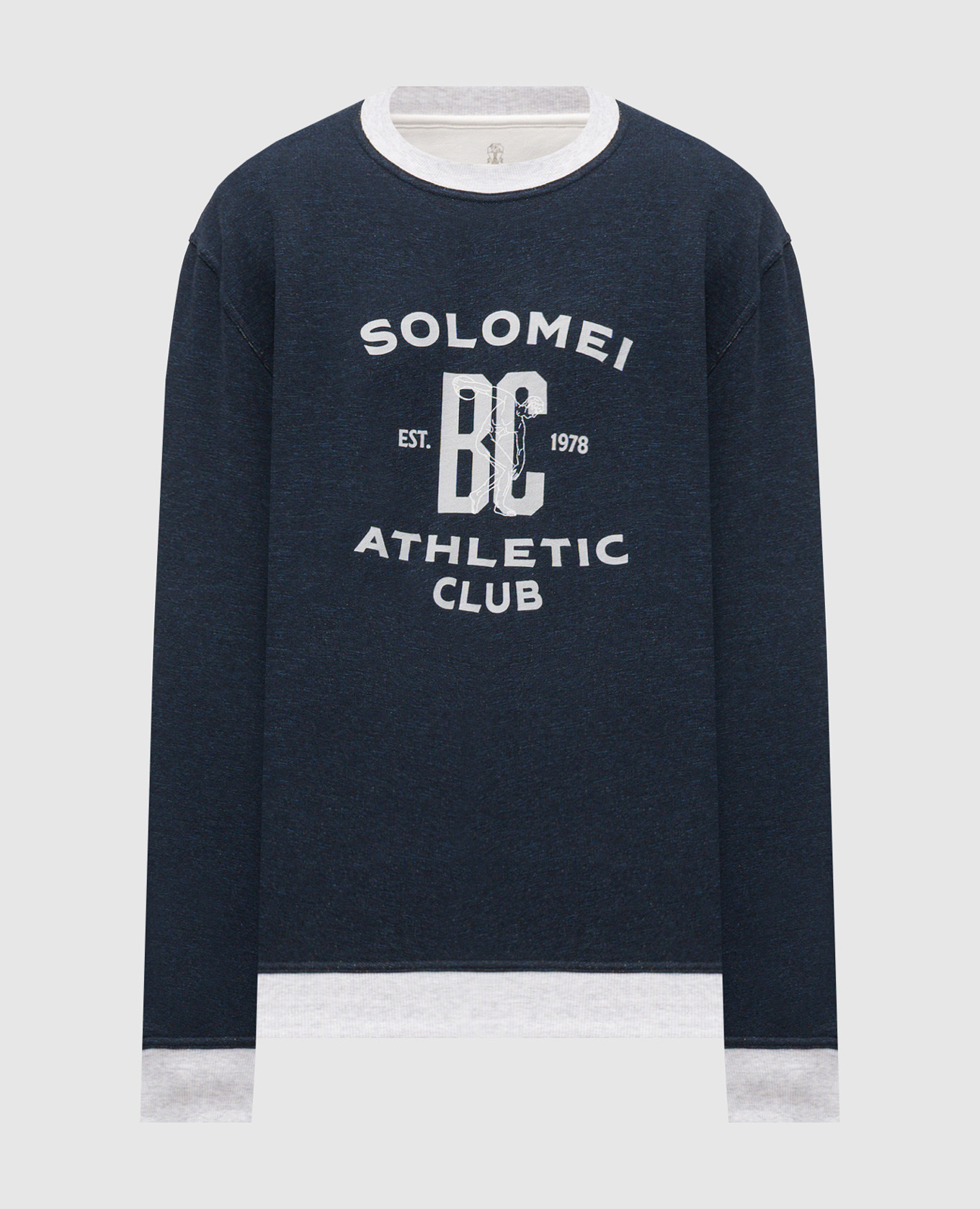 Синий свитшот с принтом