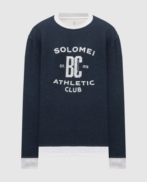 Brunello Cucinelli Синий свитшот с принтом MR8313380G