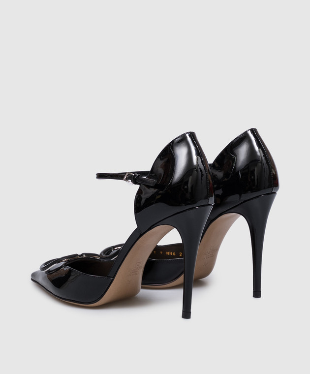 Valentino Чорні шкіряні лаковані туфлі D'Orsay з емблемою 9W2S0NN6DUW зображення 3