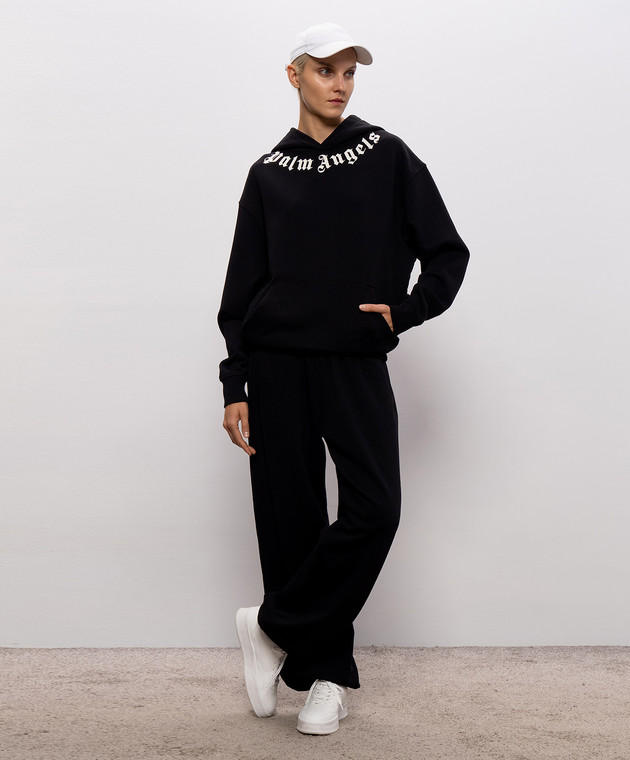 Palm Angels Черные спортивные брюки с принтом логотипа PAMCH001FL002w изображение 2
