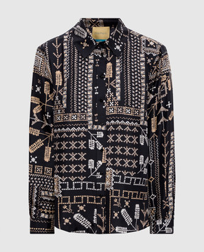 Momoni Черная блуза ARLES из шелка MOSH001MO01