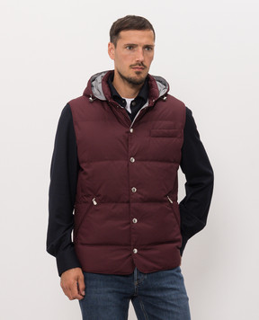 Brunello Cucinelli Бордовий пуховий жилет MV4081628