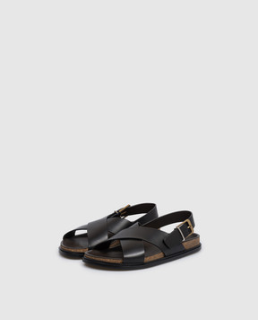 The Row Чорні шкіряні сандалі F1462L822