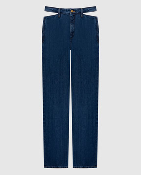 Jil Sander Синие джинсы с фигурными вырезами J03KA0362J45324