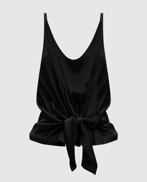 JW Anderson Черная майка из шелка с драпировкой TP0365PG1897