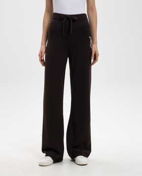 AMIRI Коричневые спортивные штаны ICON из шерсти с монограммой AWKNSP1013