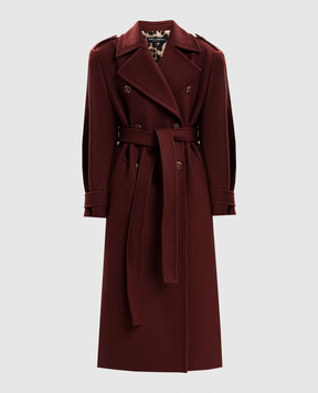 Dolce&Gabbana Теракотове двобортне пальто з вовни F0Y38THU2B1