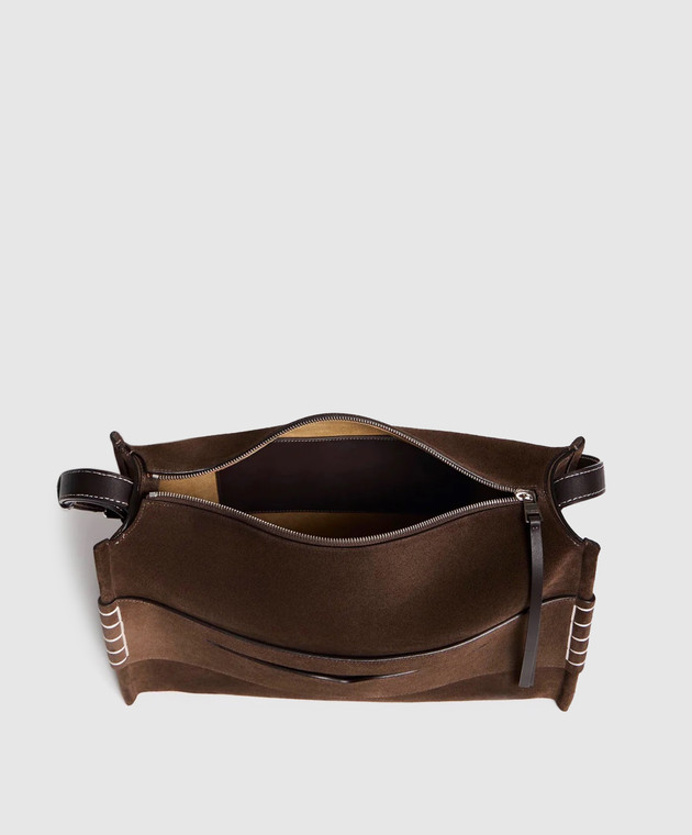 JW Anderson Коричневая замшевая сумка Loafer HB0749LA0364 изображение 4