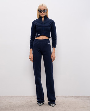 Vetements Синяя укороченная спортивная куртка с вышивкой логотипа WE76ZU500N