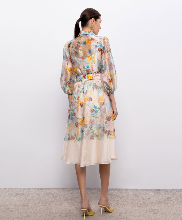 Nissa Бежевое платье-рубашка с цветочным принтом RC16282 изображение 3