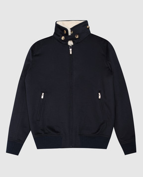 Brunello Cucinelli Детская синяя куртка из шерсти с мехом BV467O321C