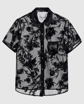 3.1 Phillip Lim Чорна блуза в квітковий візерунок F25121737FTF