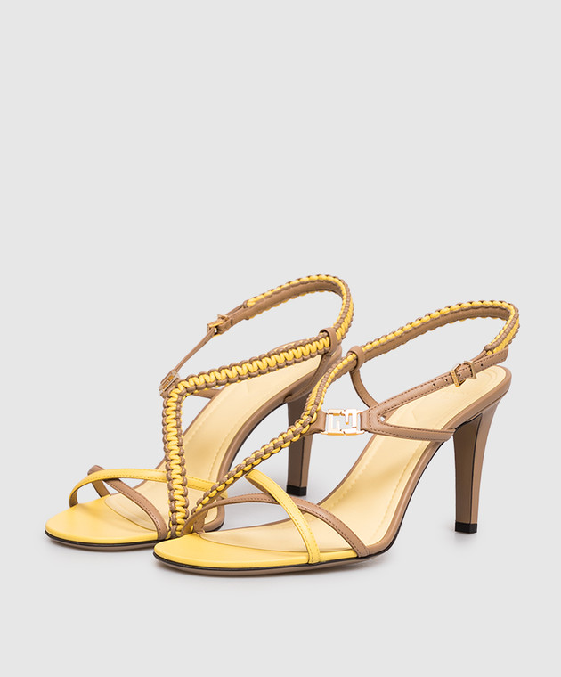 Fendi Коричневі шкіряні босоніжки Fold 8X8984AWL8 зображення 2