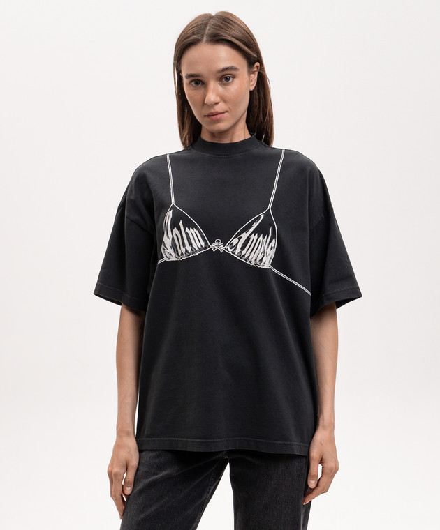 Palm Angels Черная футболка Bra PWAA07BS26JER003 изображение 3