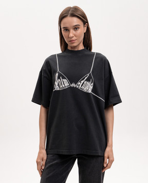Palm Angels Черная футболка Bra PWAA07BS26JER003