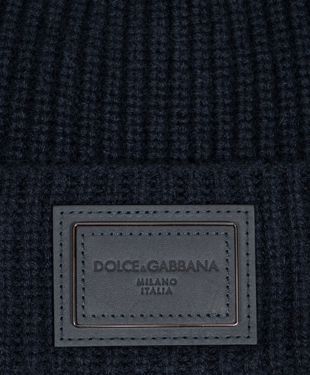 Dolce&Gabbana Синяя шапка из кашемира GX66KTJBW2X изображение 4
