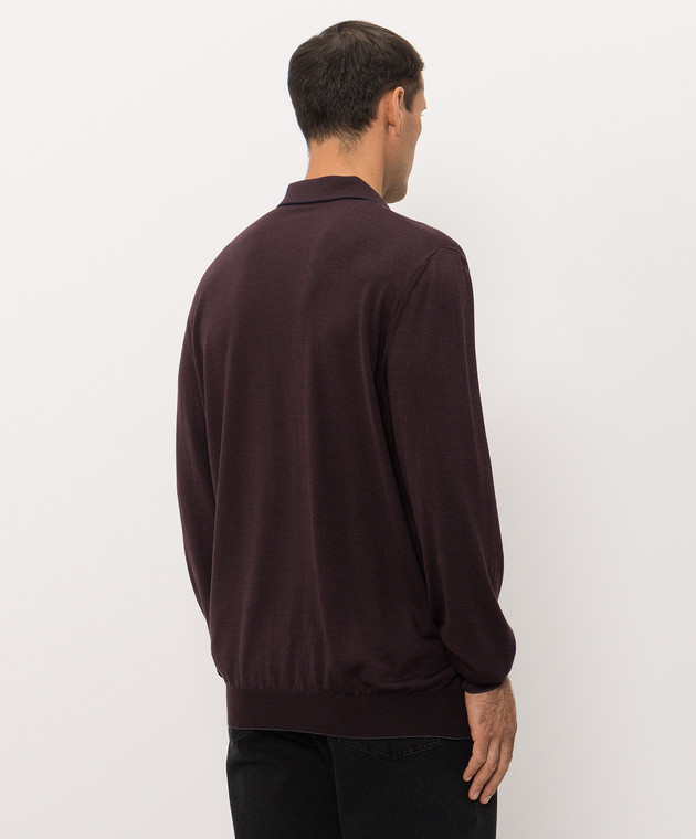 Bertolo Cashmere Фиолетовое поло из шелка и шерсти с молнией 90263600258758 изображение 4