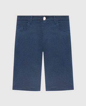 Stefano Ricci Шорти синього кольору з вишивкою монограми логотипа M8T6100080TFANT