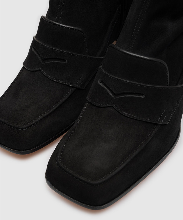 Santoni Чорні замшеві ботильйони WTOR72445HI2NUEH зображення 5