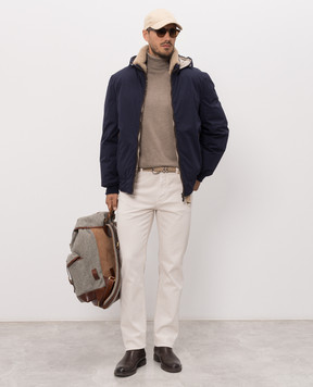 Brunello Cucinelli Джинси кольору айворі з вишивкою емблеми M277PB3210