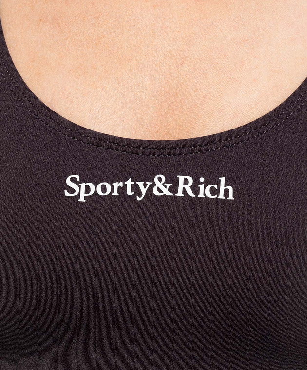 Sporty & Rich Коричневый спортивный топ Serif TO003711300BR29 изображение 5