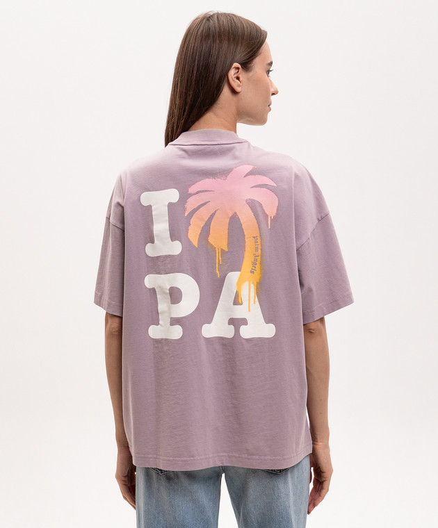 Palm Angels Фиолетовая футболка I Love PA PWAA07BS26JER004 изображение 4