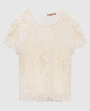 Twinset Бежевий топ з вишивкою 261TP2581
