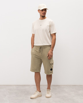 C.P. Company Шорти кольору хакі з логотипом MSB741A110044R