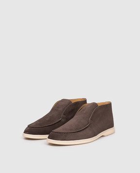Loro Piana Коричневые замшевые дезерты Open Walk FAB4368