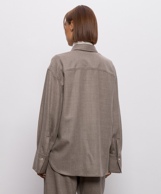 Brunello Cucinelli Бежевая рубашка из шерсти MP550M1M06 изображение 4