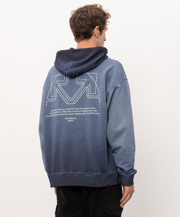 Off-White Синие худи с принтом 44MBB085F26F00W изображение 4