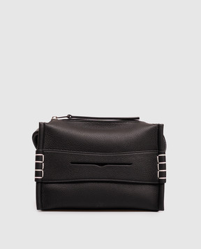 JW Anderson Черная кожаная сумка Loafer с тиснением логотипа HB0767LA0410m