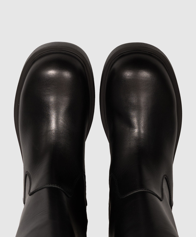 Giuseppe Zanotti Черные кожаные ботинки с брендовыми нашивками I670006 изображение 4