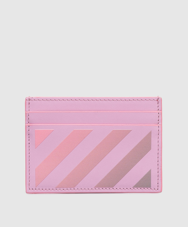 Off-White Рожевий шкіряний картхолдер Diag OWND04DS26LEA003 зображення 2