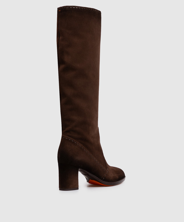 Santoni Коричневые замшевые сапоги WSDH72382FOTNHHA изображение 3