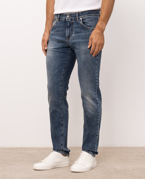 Dolce&Gabbana Сині джинси слім з ефектом потертості GY07CDG8PK5